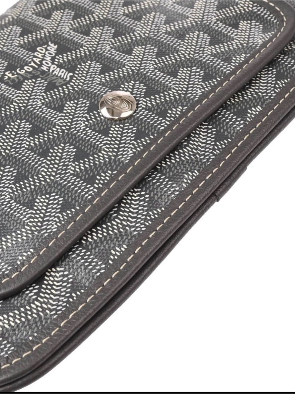 Goyard Plumet Clutch Wallet Coated Canvas Gray Shoulder Bag image 4